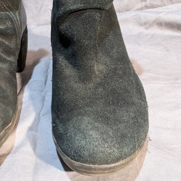 Fly London Black Suede and Leather Sipper Ankle Boots Women Size 38 - Picture 2 of 10